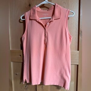 Croft & Barrow Pink Sleeveless Polo Tank Top